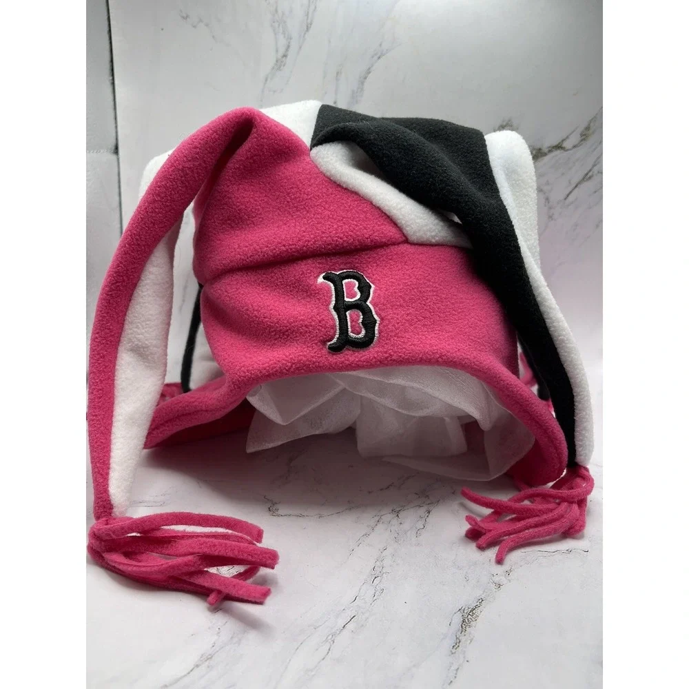 Boston Red Sox's Kids Pink,‎ White, Black Jester Hat One Size Youth